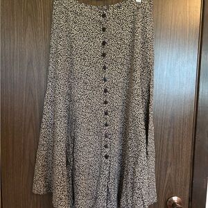 Express Cream and Black Maxi A-Line Skirt